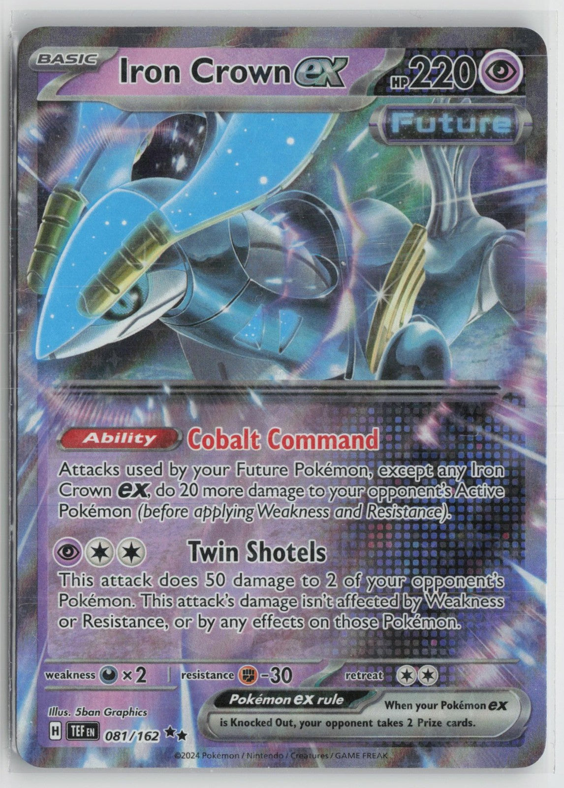 Iron Crown ex 081/162 Double Rare Temporal Forces Pokemon NM