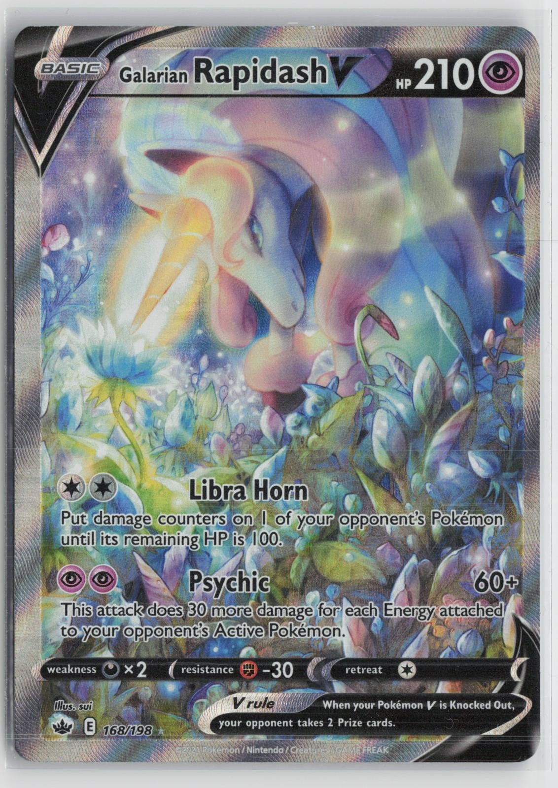 Galarian Rapidash V 168/198 Ultra Rare Chilling Reign Pokemon NM