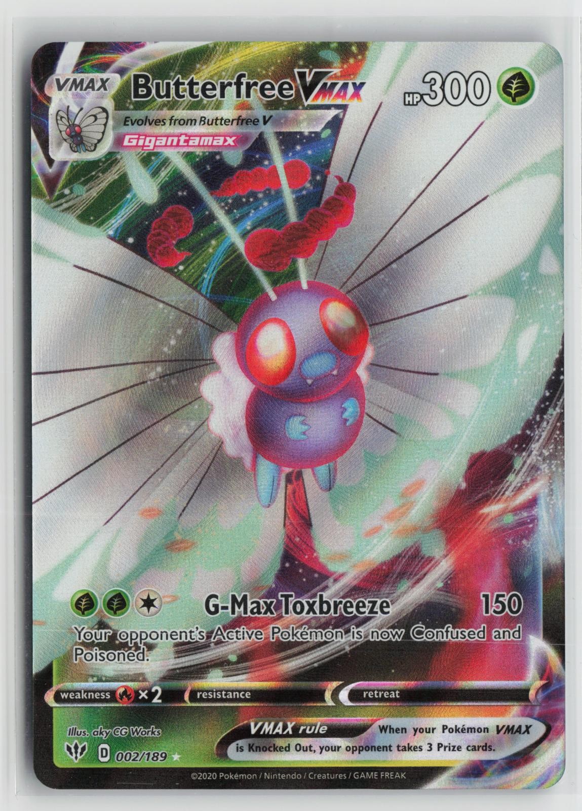 Butterfree VMAX 002/189 Holo VMAX Rare Darkness Ablaze Pokemon NM