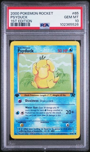 2000 PSA 10 Psyduck Pokemon Rocket 1st Edition #65