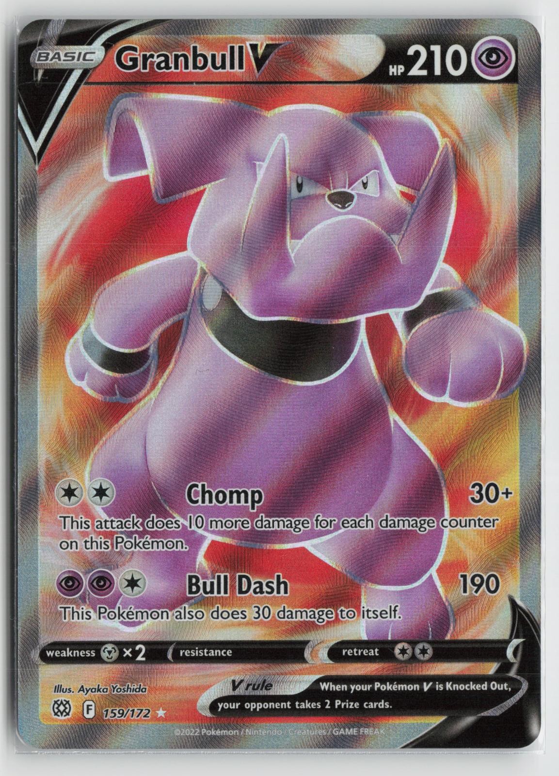 Granbull V 159/172 Ultra Rare Brilliant Stars Pokemon NM