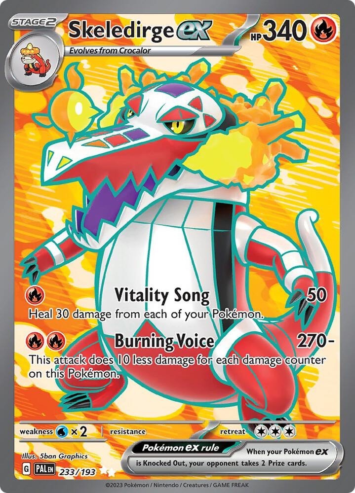 Skeledirge ex 233/193 Paldea Evolved PAL Ultra Rare Near Mint Pokemon 2023