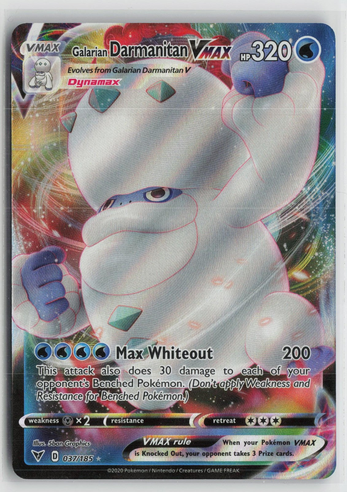 Galarian Darmanitan VMAX 037/185 Holo VMAX Rare Vivid Voltage Pokemon NM