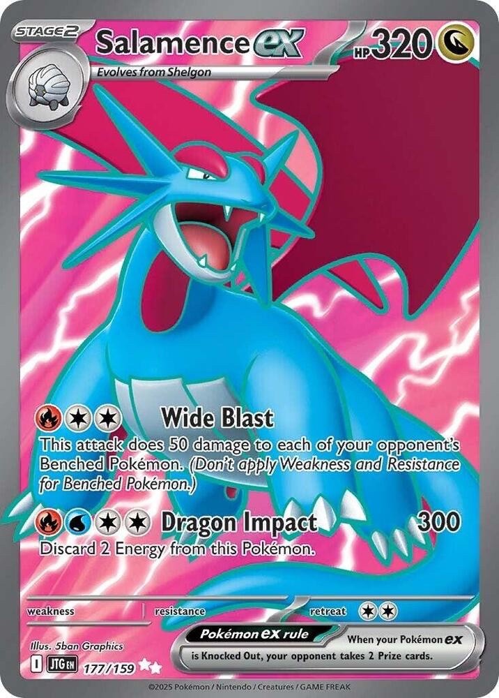 Salamence ex 177/180 Journey Together JTG Ultra Rare Near Mint Pokemon 2025