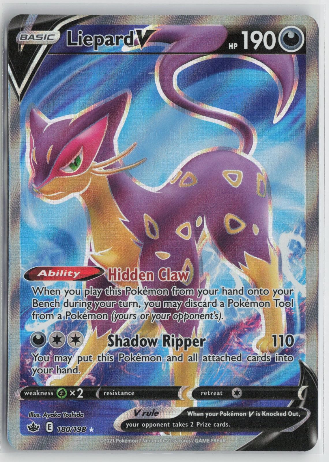 Liepard V 180/198 Ultra Rare Chilling Reign Pokemon NM