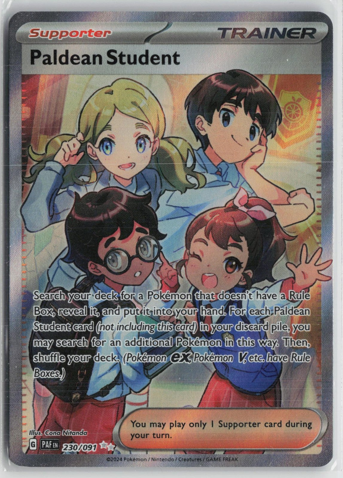 Paldean Student 230/091 Ultra Rare Paldean Fates Pokemon NM