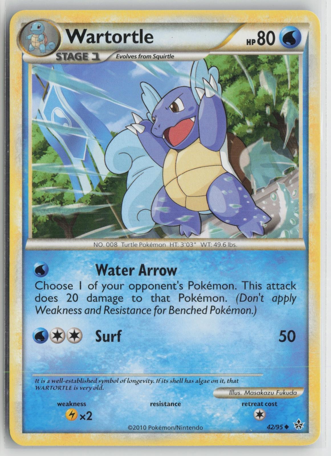 Wartortle 42/95 Uncommon HGSS Unleashed Pokemon NM