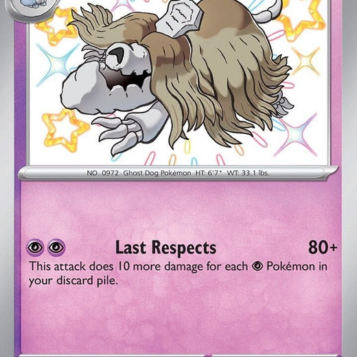 Houndstone 168/091 Paldean Fates PAF Shiny Rare Near Mint Pokemon 2024