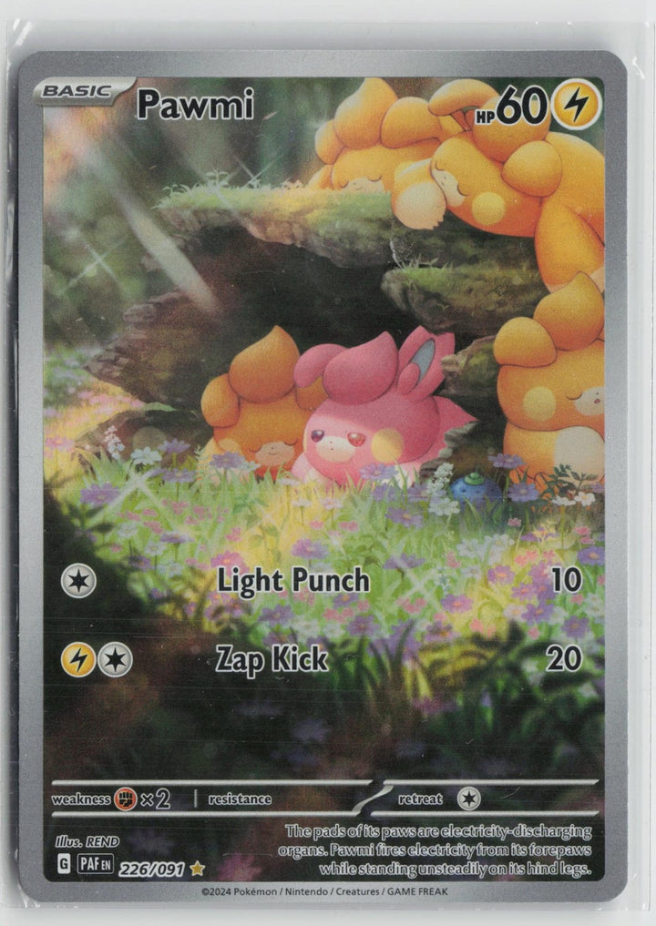 Pawmi 226/091 Illustration Rare Paldean Fates Pokemon NM0