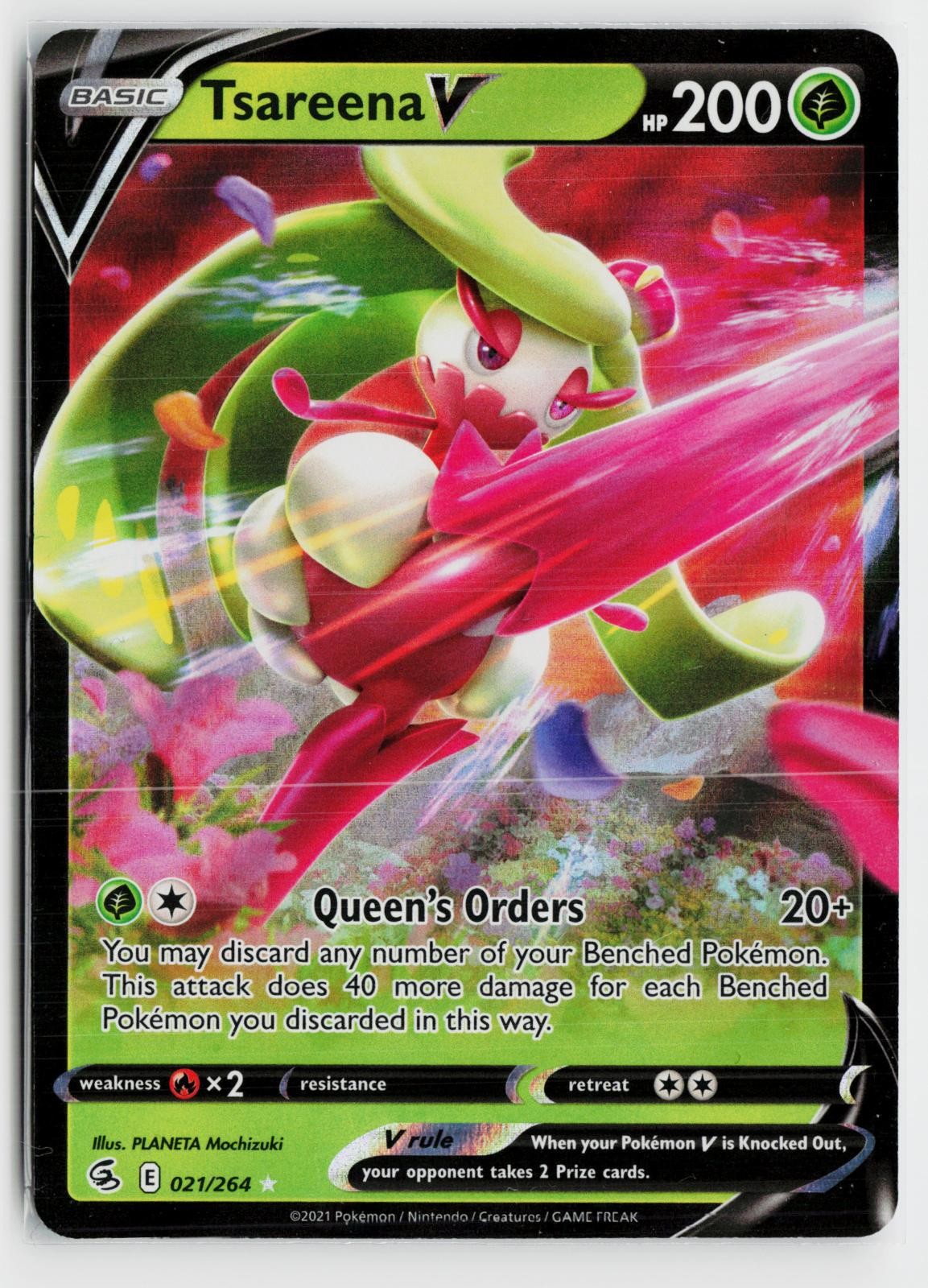 Tsareena V 021/264 Fusion Strike NM Holo V Rare Pokemon