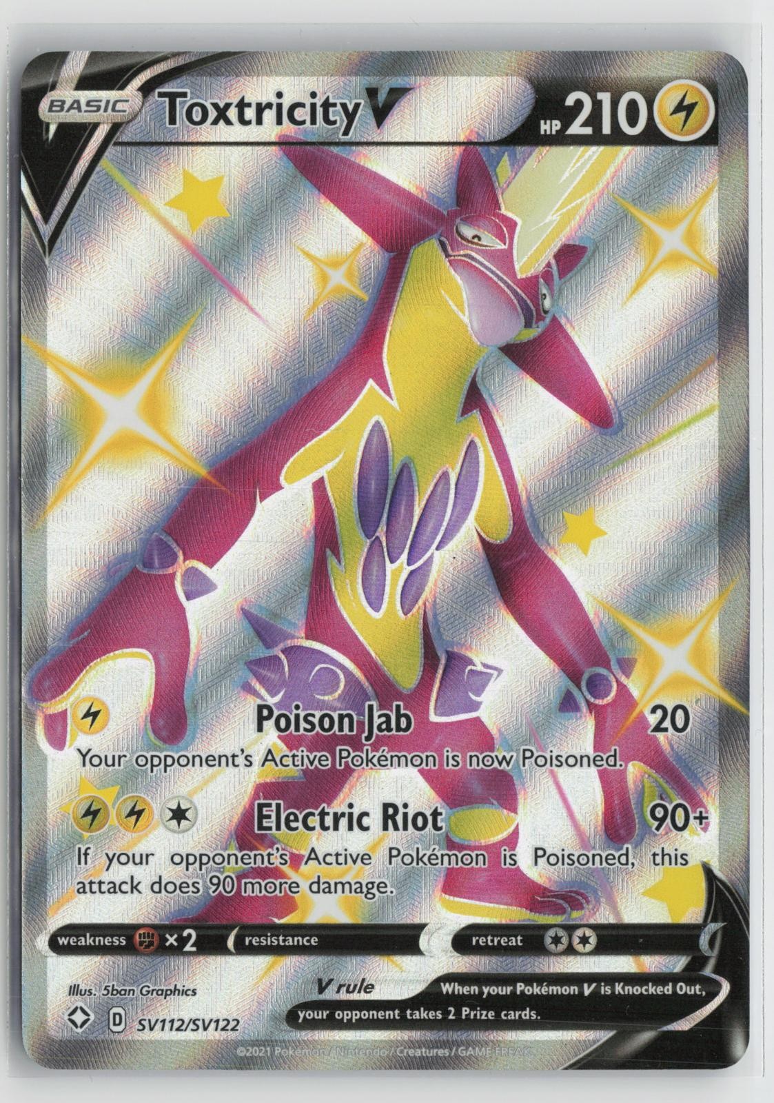 Toxtricity V SV112/SV122 Holo V Rare Shining Fates Shiny Vault Pokemon NM