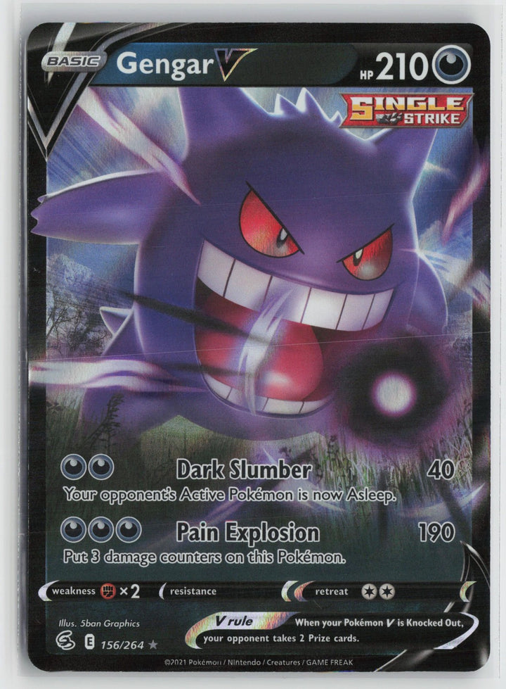 Gengar V 156/264 Holo Rare V Fusion Strike Pokemon NM0