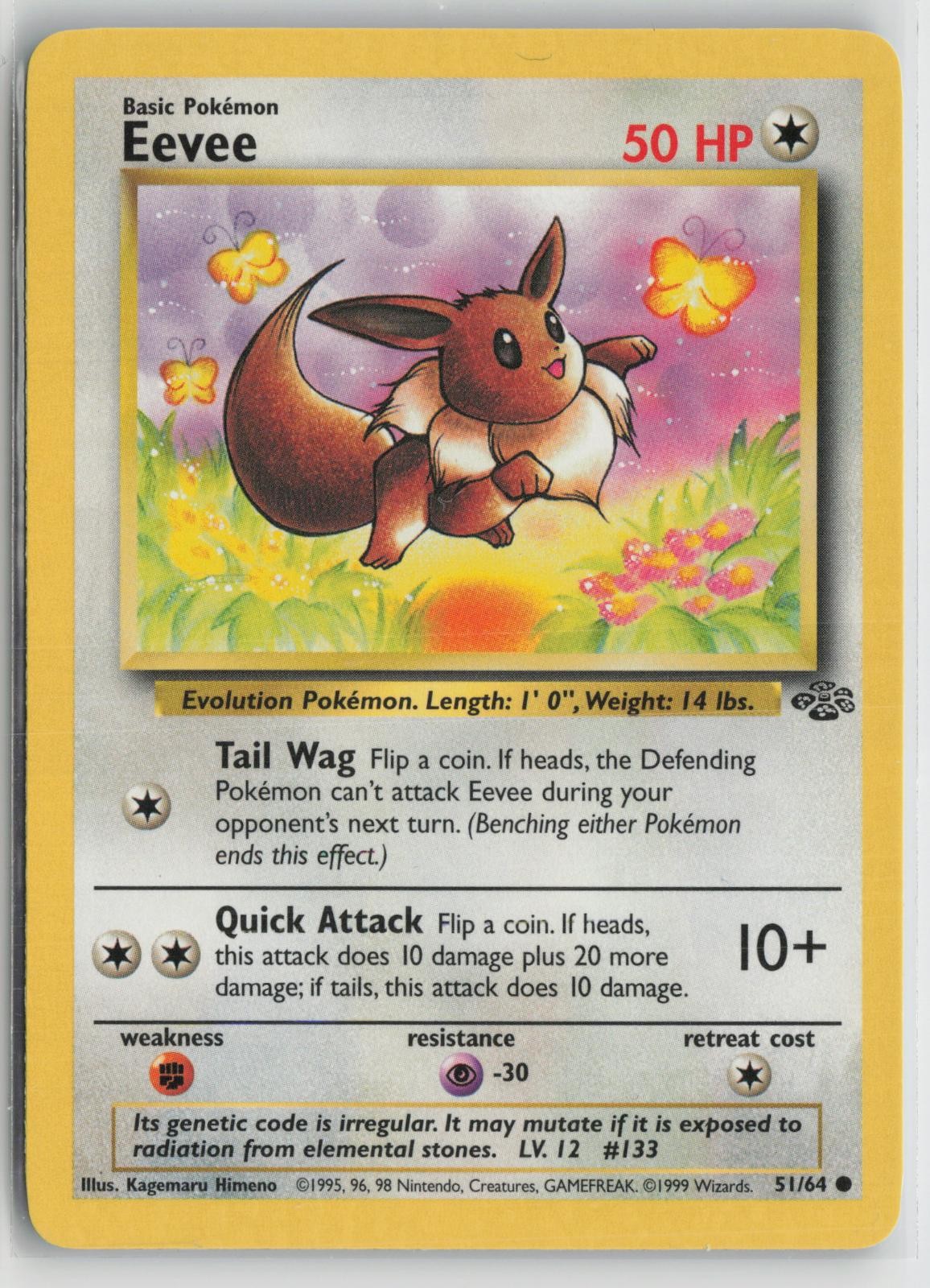 Eevee 51/64 Common Jungle Pokemon LP