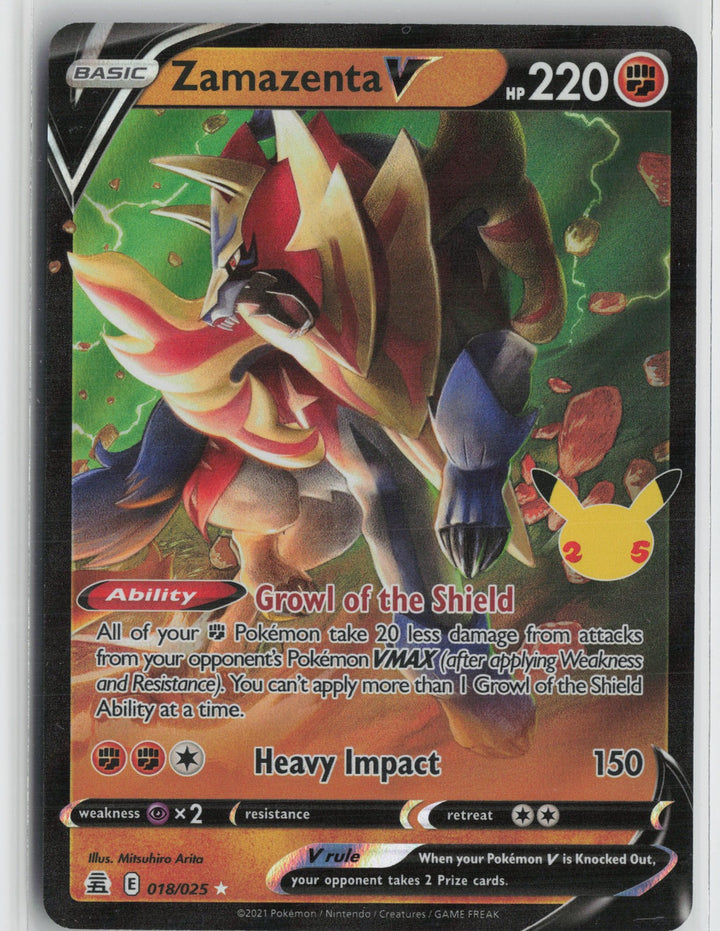 Zamazenta V Ultra Rare Celebrations 018/025 NM0