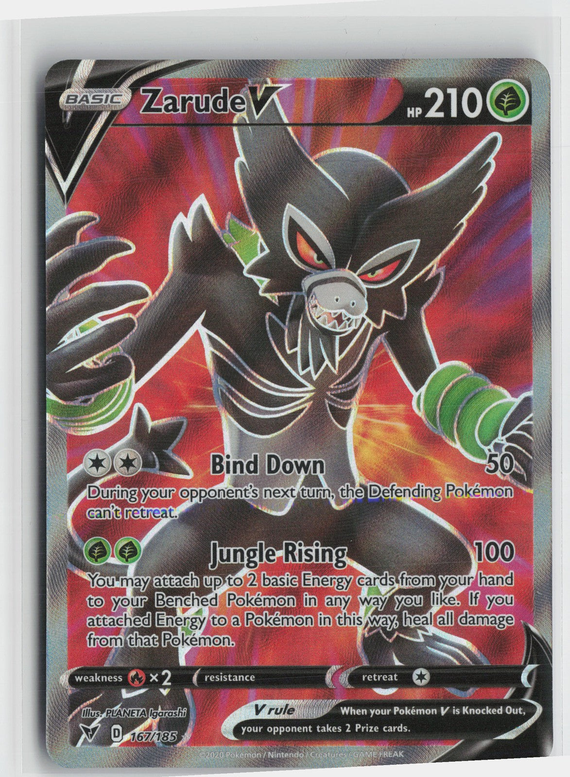 Zarude V (Full Art) Ultra Rare SWSH04: Vivid Voltage 167/185 NM