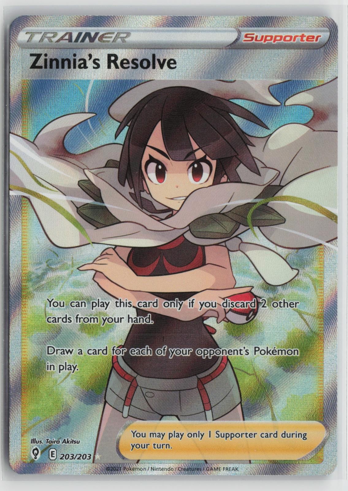Zinnia's Resolve 203/203 Ultra Rare Evolving Skies Pokemon NM