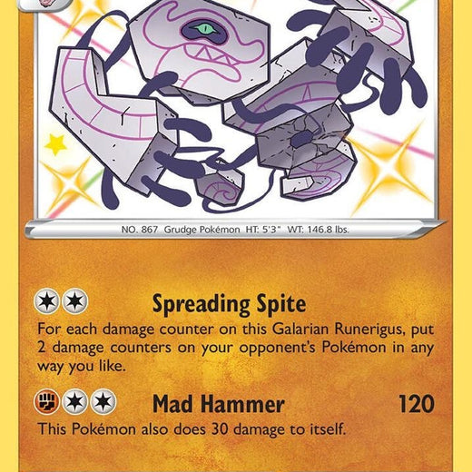 Galarian Runerigus SV066/SV122 Shining Fates Shiny Rare Near Mint Pokemon 2021