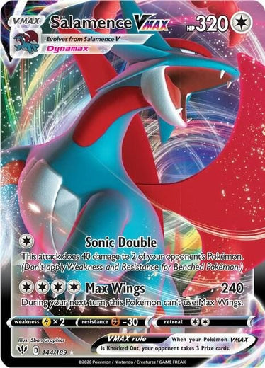 Salamence VMAX 144/189 Darkness Ablaze DAA Holo Rare VMAX mint 144 Pokemon