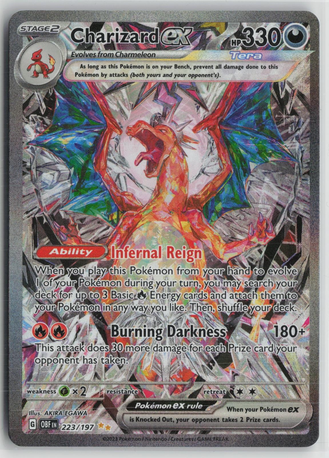 Charizard ex 223/197 Special Illustration Rare Obsidian Flames Pokemon NM