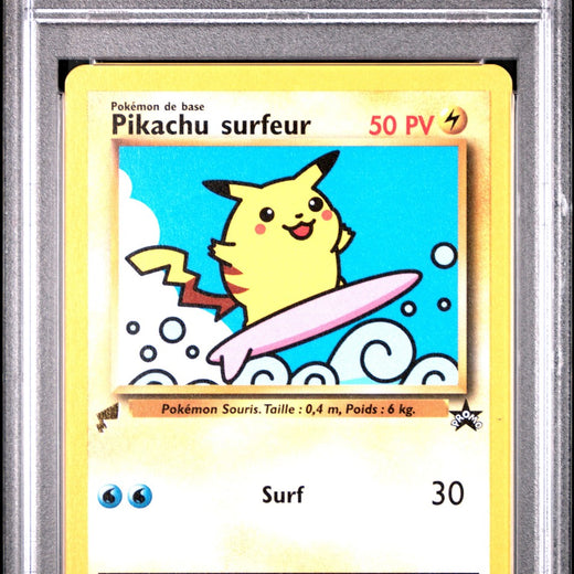 Surfing Pikachu 28 French Pikachu World Collection Pokemon PSA 90