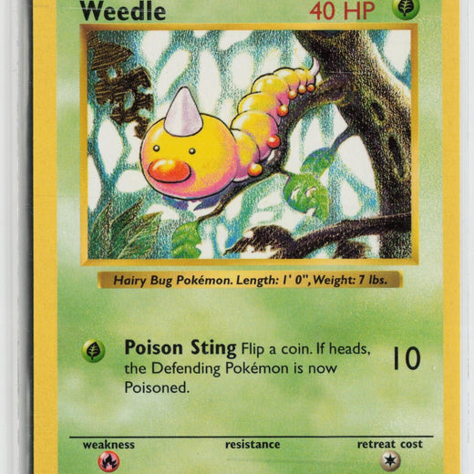 Weedle 69/102 Common Base Set Shadowless Pokemon NM0