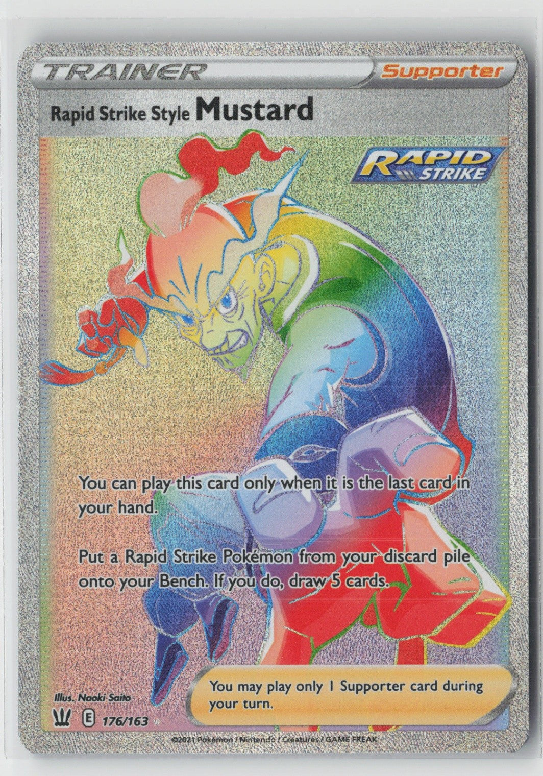 Rapid Strike Style Mustard (Secret) Secret Rare SWSH05: Battle Styles 176/163 NM