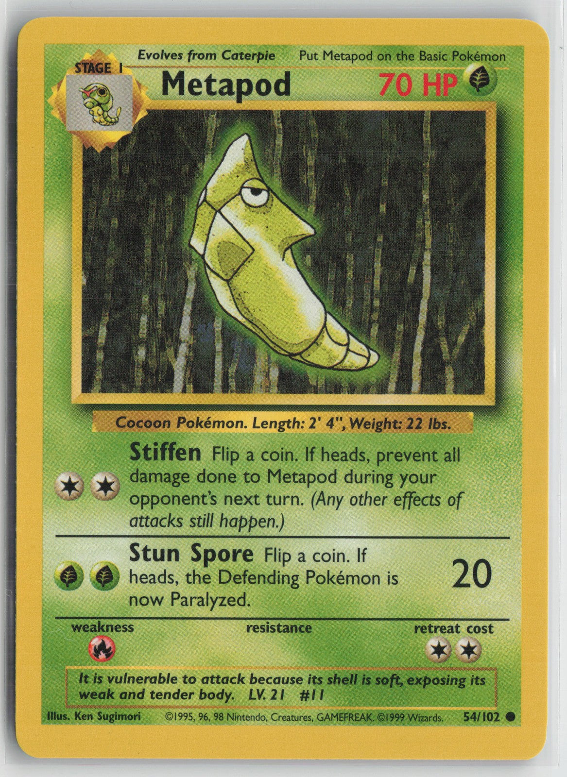 Metapod Common Base Set 054/102 NM