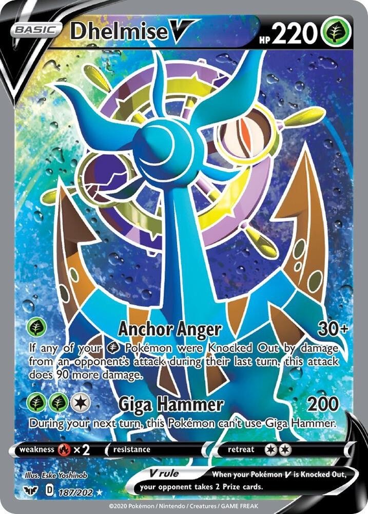 Dhelmise V 187/202 Sword and Shield SSH Ultra Rare Near Mint Pokemon 2020