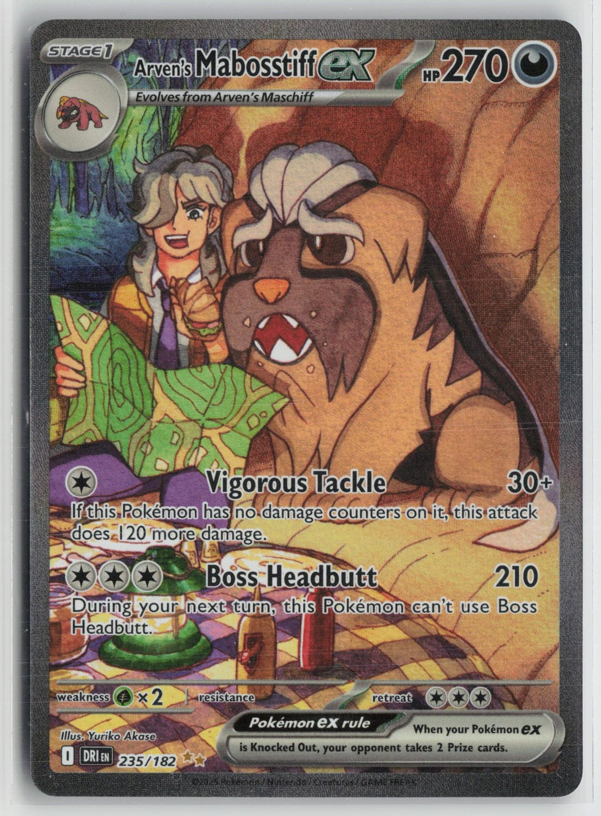 Arven's Mabosstiff ex 235/182 Destined Rivals Pokemon NM