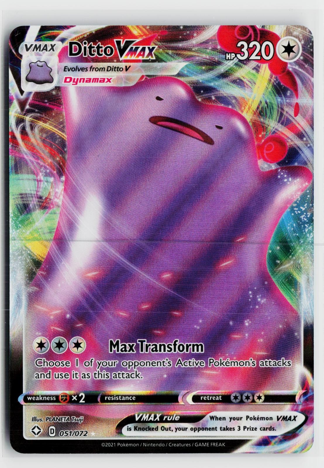 Ditto VMAX 051/072 Shining Fates NM Holo VMAX Rare Pokemon