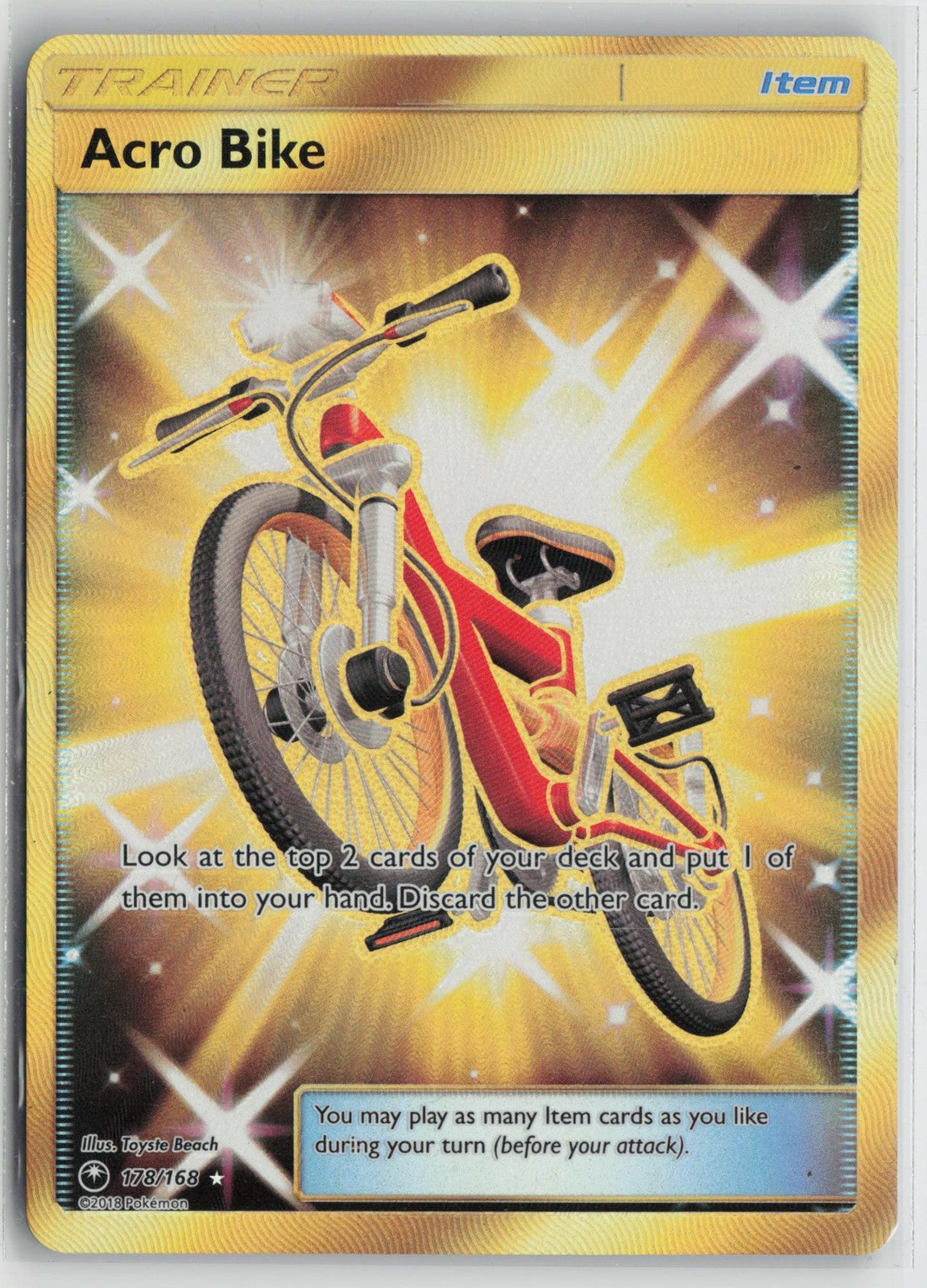 Acro Bike 178/168 Secret Rare Celestial Storm Pokemon NM