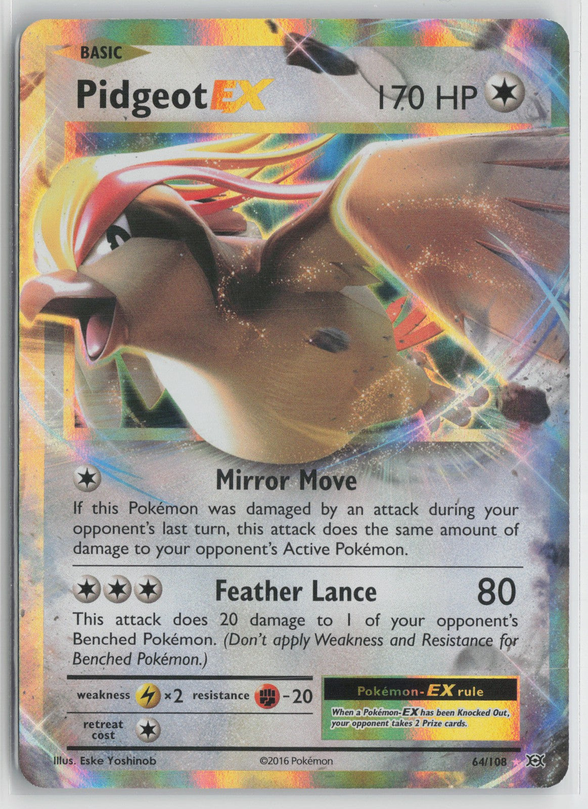 Pidgeot EX Ultra Rare XY - Evolutions 64/108 NM