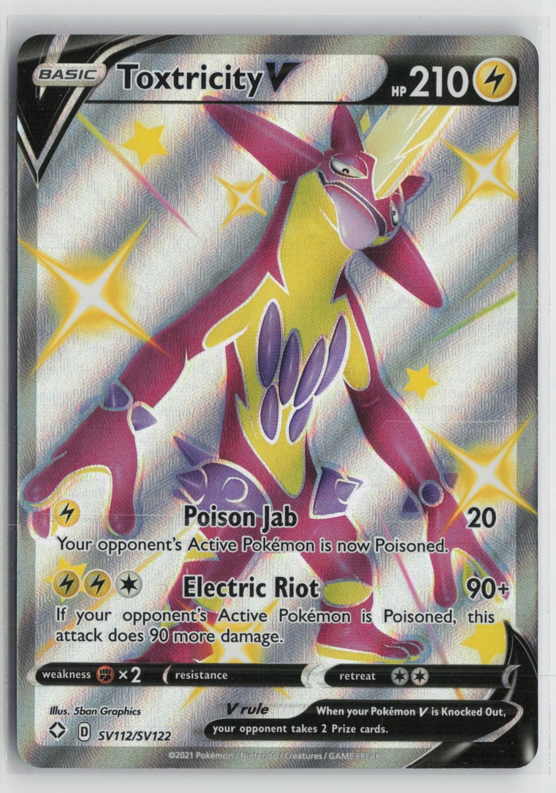 Toxtricity V SV112/SV122 Holo V Rare Shining Fates Shiny Vault Pokemon NM