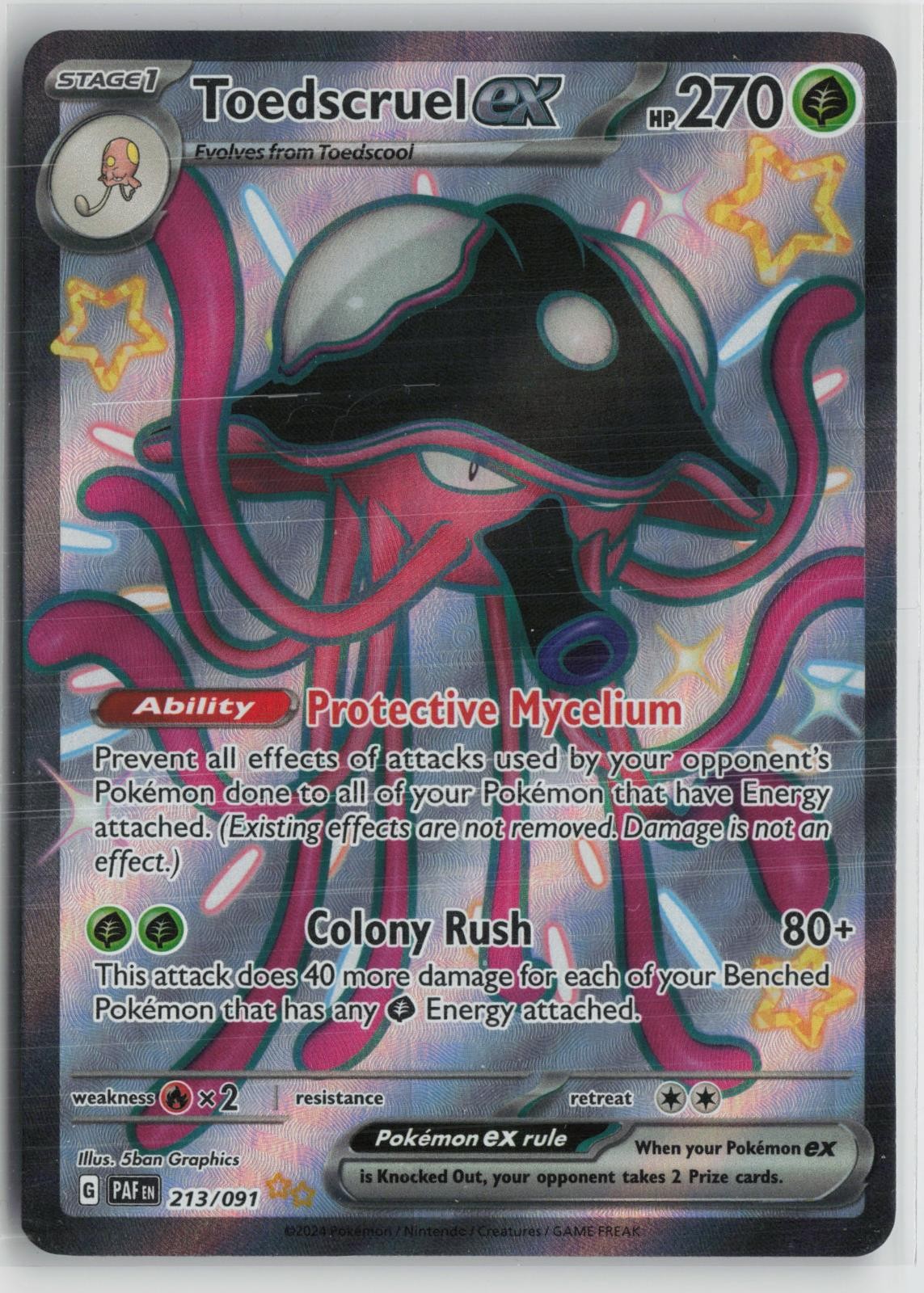 Toedscruel ex 213/091 Shiny Ultra Rare Paldean Fates Pokemon NM