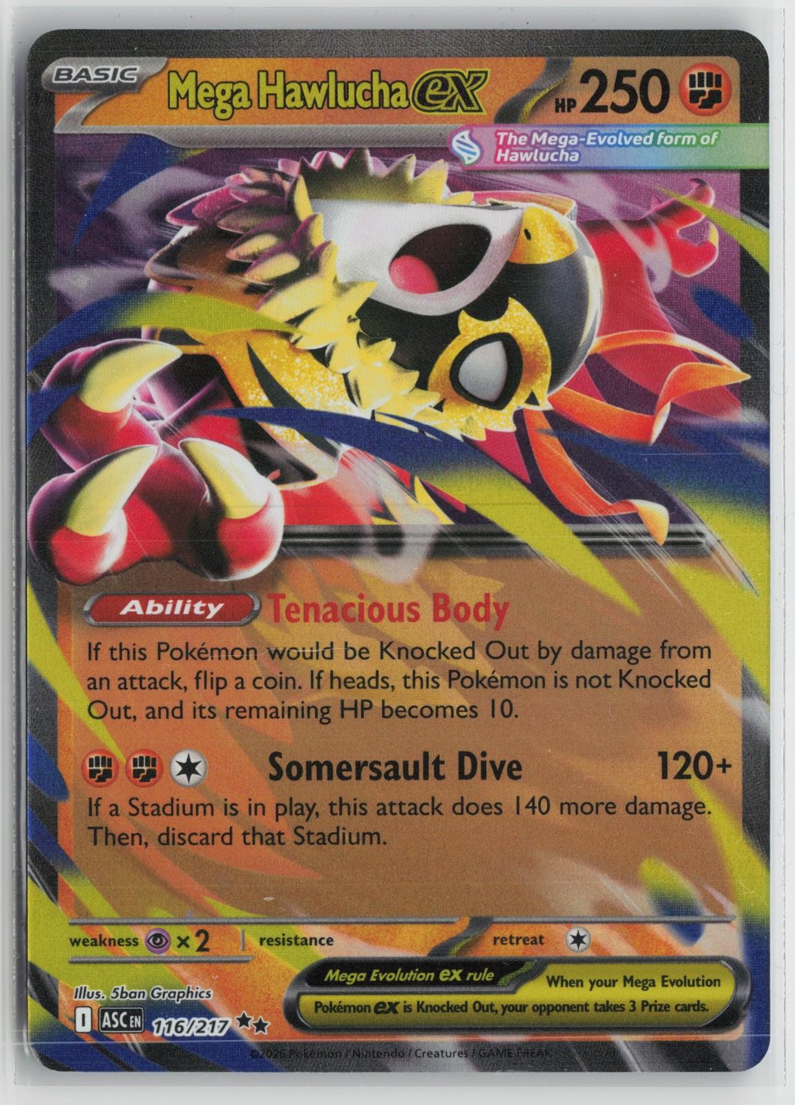 Mega Hawlucha ex 116/217 Double Rare Ascended Heroes Pokemon NM