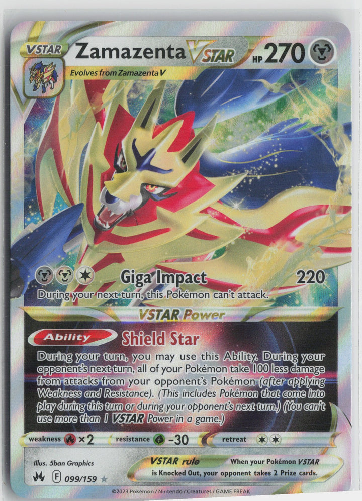 Zamazenta VSTAR Ultra Rare Crown Zenith 099/159 NM0