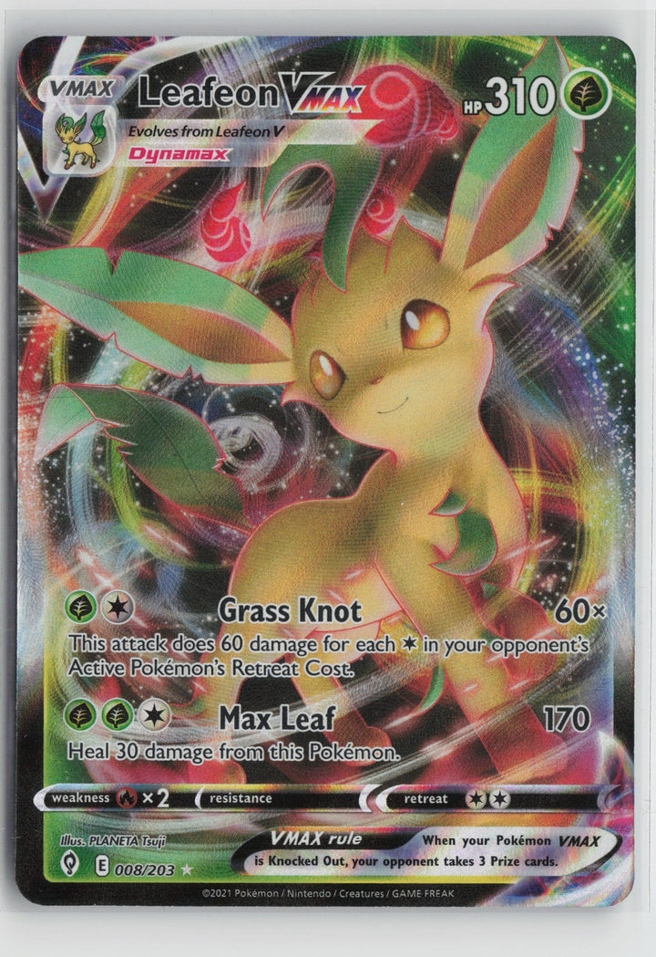 Leafeon VMAX Ultra Rare SWSH07: Evolving Skies 008/203 NM0