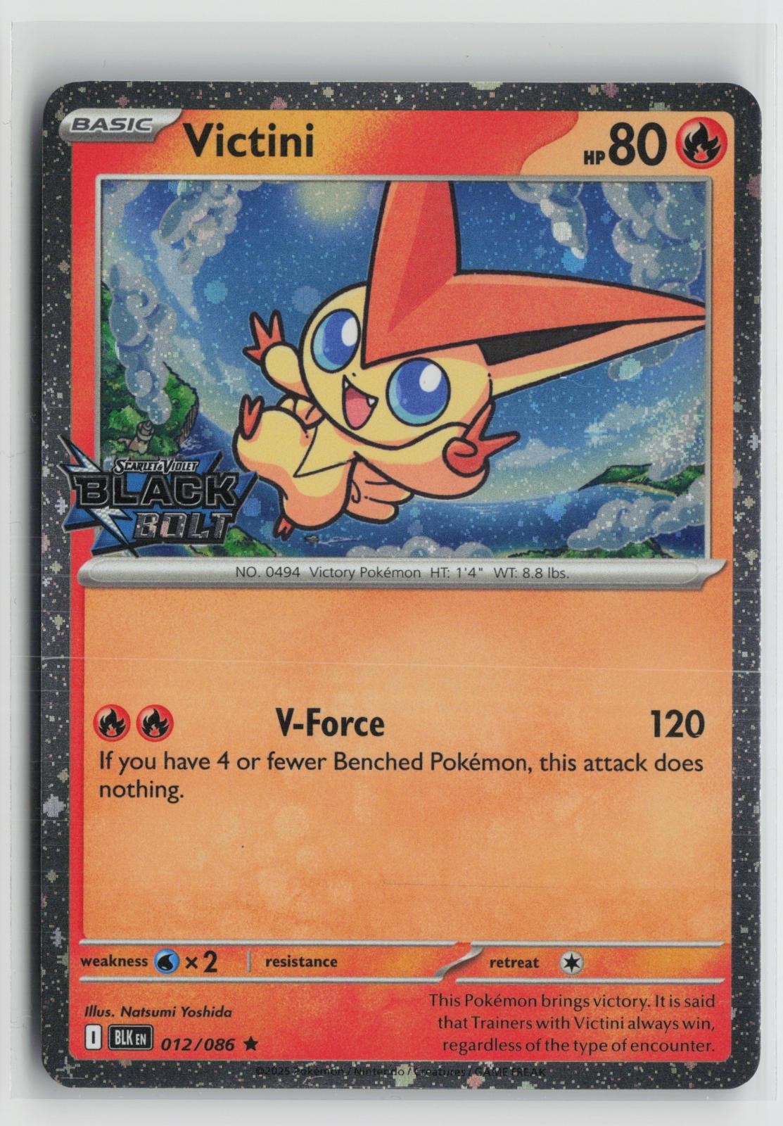 Victini 012/086 Holo Rare Black Bolt Pokemon NM
