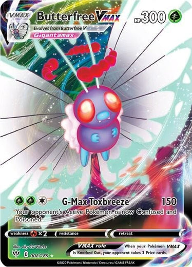 Butterfree VMAX 002/189 Darkness Ablaze DAA Holo Rare VMAX mint 002 Pokemon