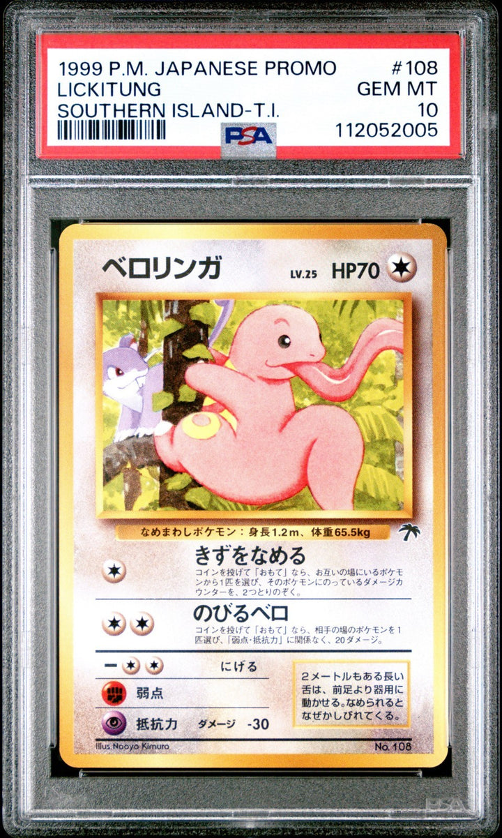 Pokemon Lickitung PSA 10 Japanese 1999 Southern Island Promo 108 islands