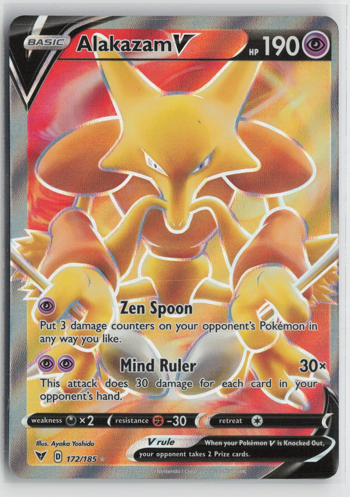 Alakazam V 172/185 Rare Ultra Vivid Voltage Pokemon NM