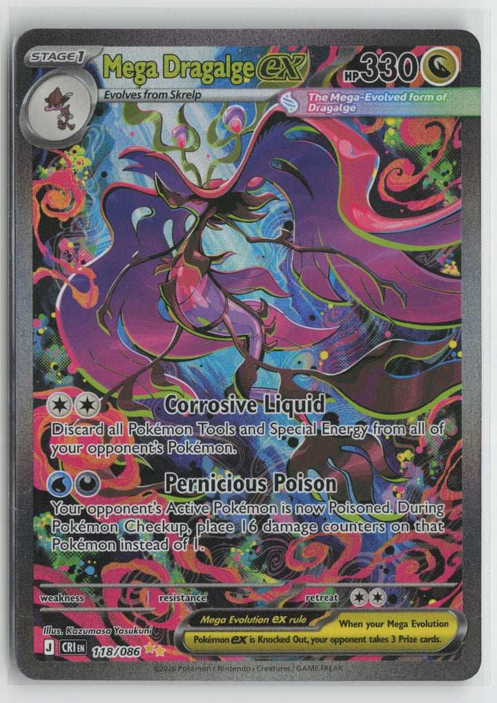 Mega Dragalge ex 118/086 Chaos Rising NM Holo Special Illustration Rare Pokemon0