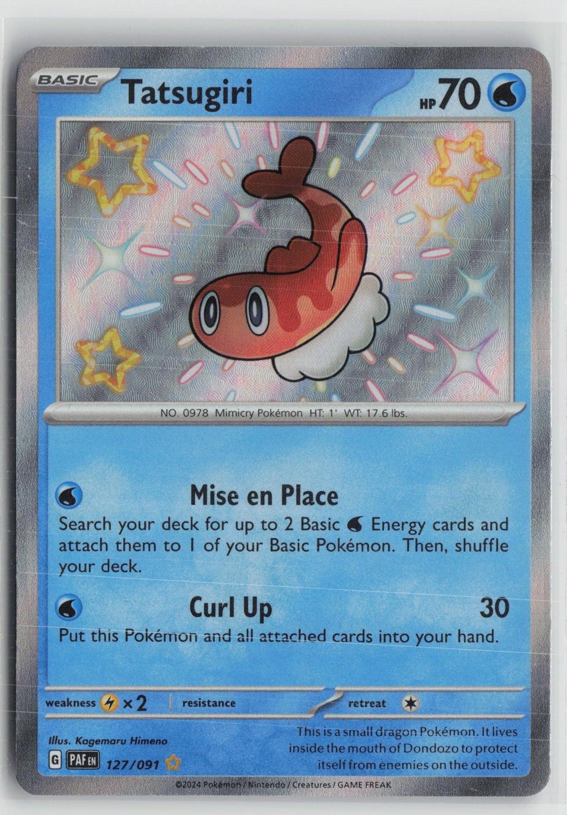 Tatsugiri 127/091 Shiny Rare Paldean Fates Pokemon NM