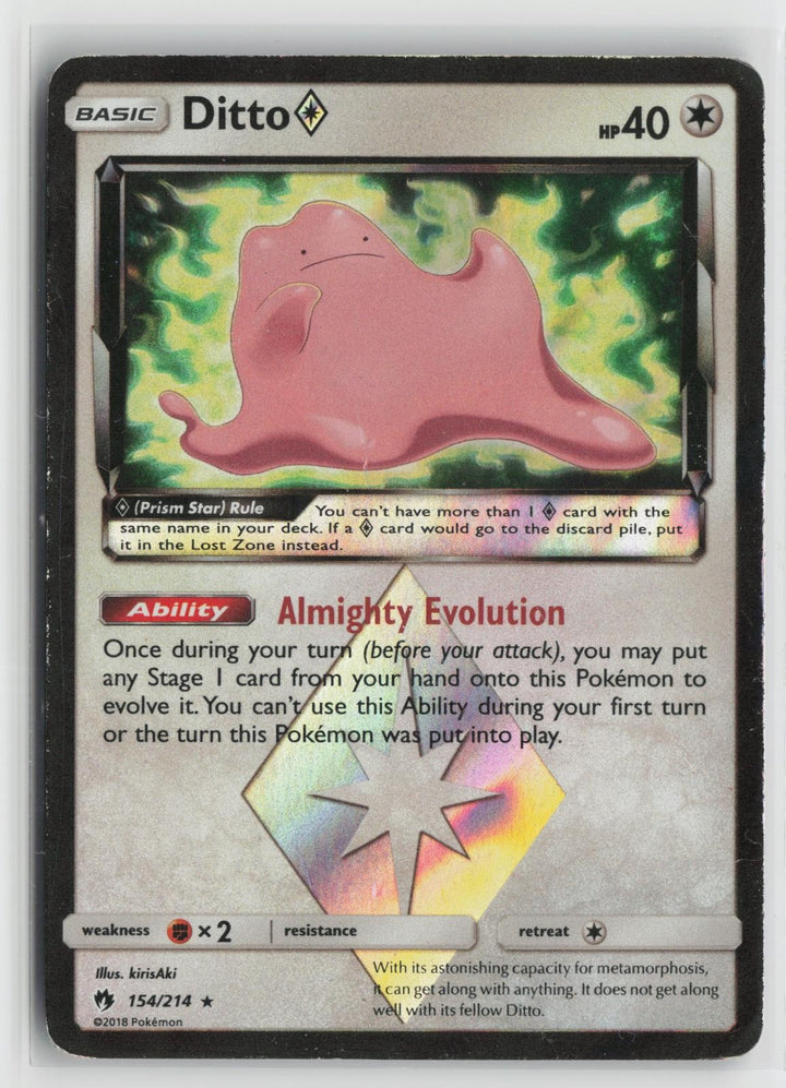 Ditto ◇ 154/214 Lost Thunder NM Prism Star Rare Holo Pokemon0