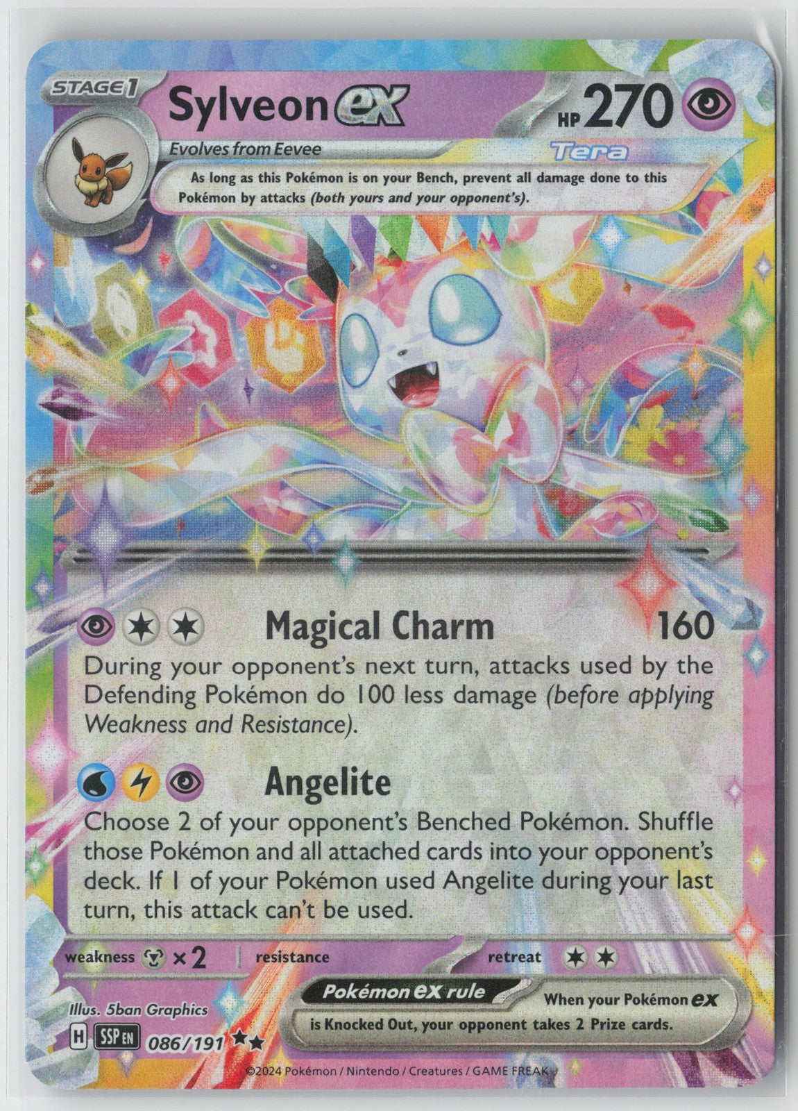 Sylveon ex 086/191 Double Rare Surging Sparks Pokemon NM