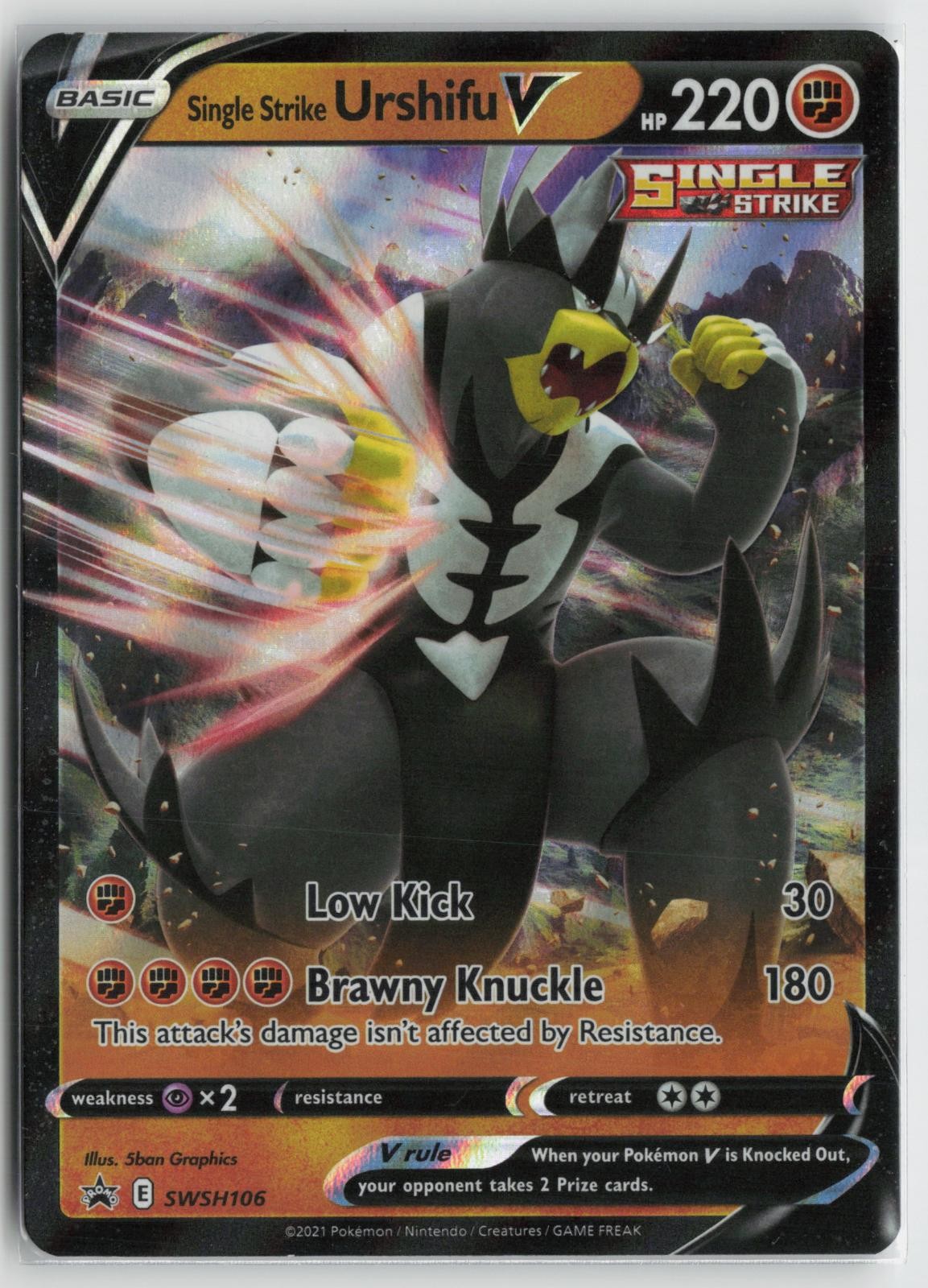 Single Strike Urshifu V SWSH106 Holo Promo Sword & Shield Promo Pokemon NM