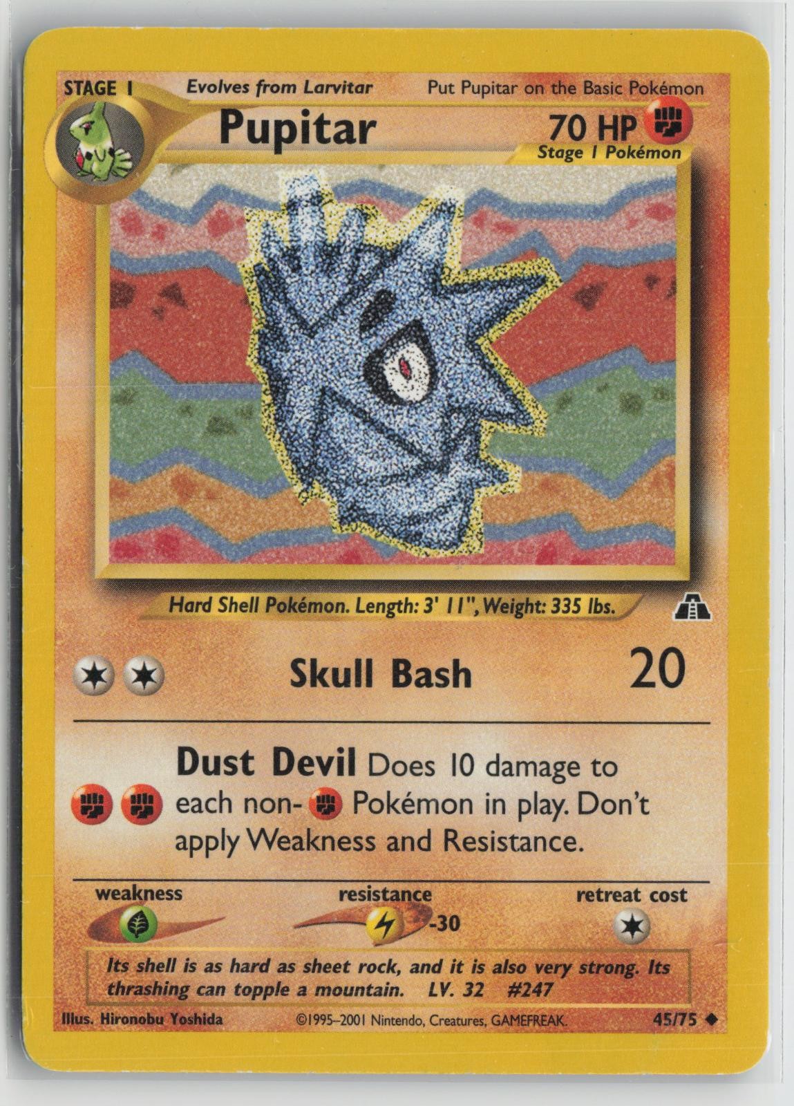 Pupitar 45/75 Uncommon Neo Discovery Pokemon LP