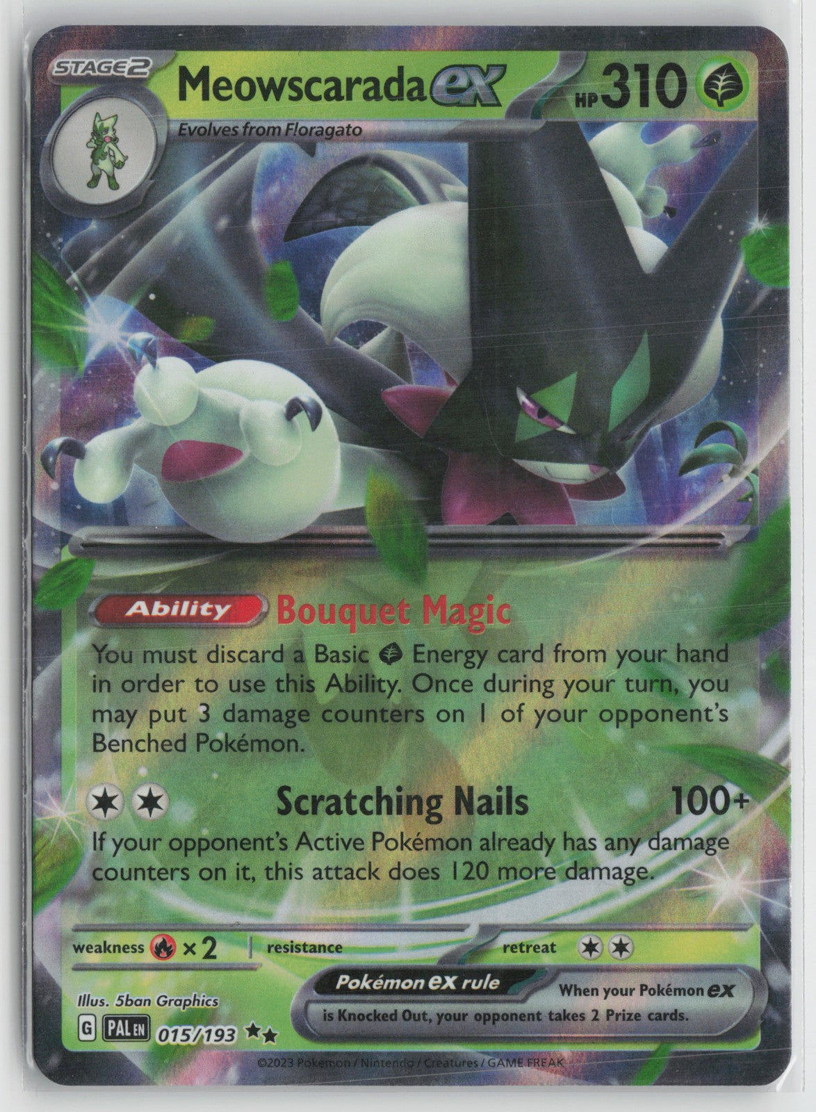 Meowscarada ex - Double Rare SV02: Paldea Evolved 015/193 NM