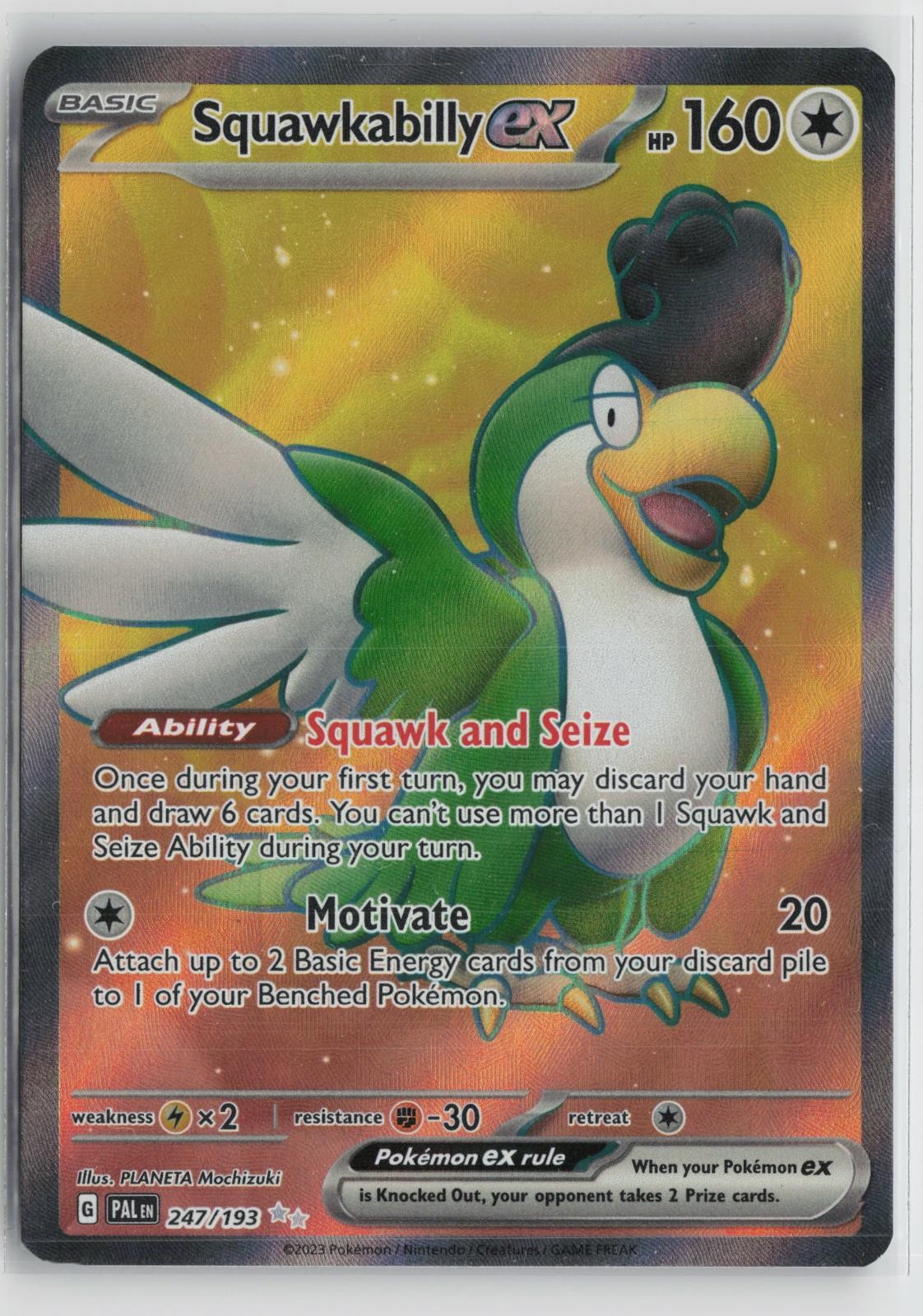 Squawkabilly ex 247/193 Ultra Rare Paldea Evolved Pokemon NM