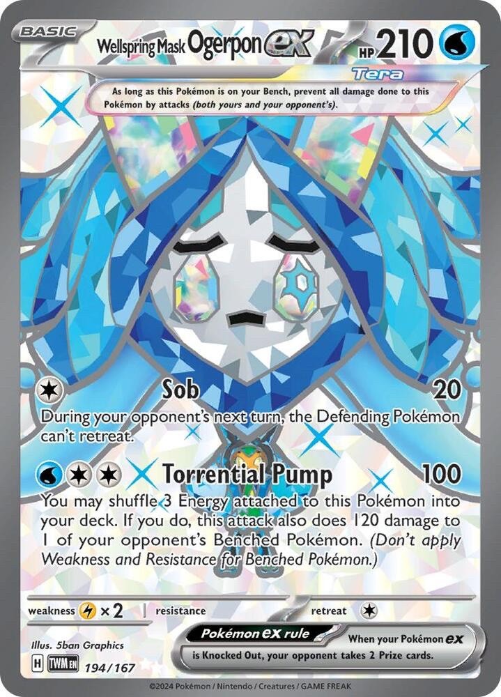 Wellspring Mask Ogerpon ex 194/167 Twilight Masquerade Ultra Rare Pokemon 2024